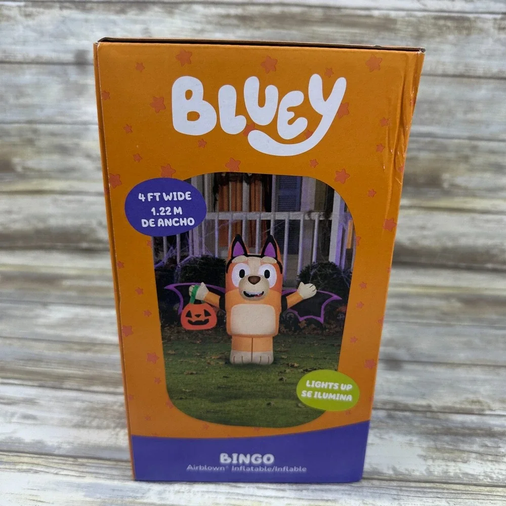 Bluey Bingo Halloween Airblown Inflatable 4ft Wide Orange Vampire Bat NEW